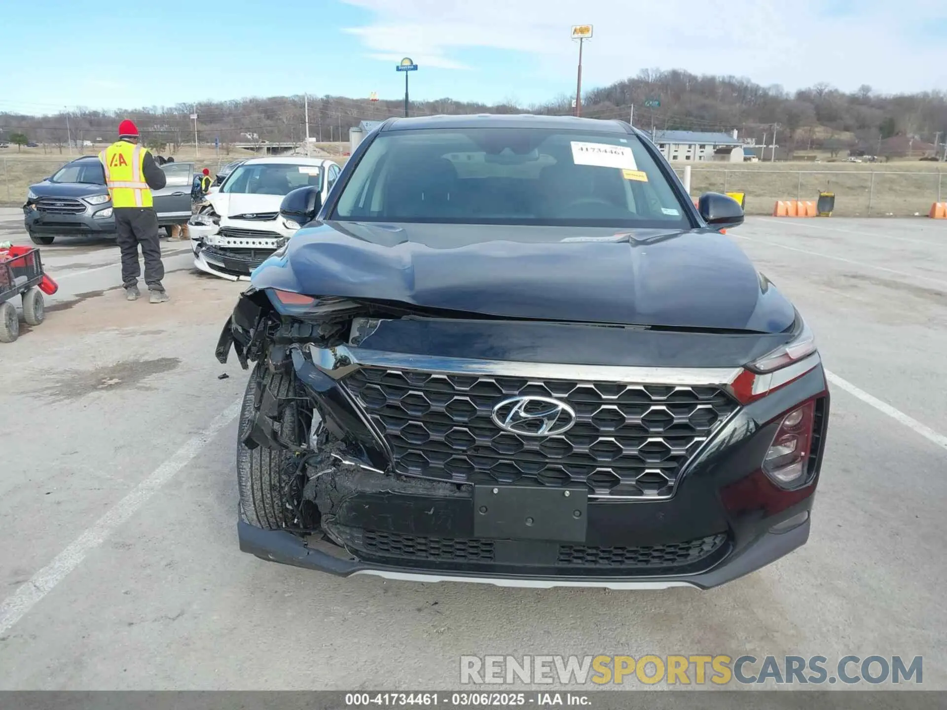 12 fotografías del automóvil dañado 5NMS3CAD0KH105045 HYUNDAI SANTA FE 2019