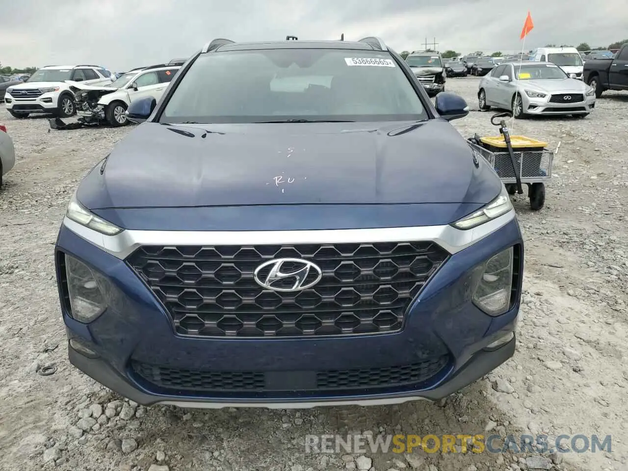 5 fotografías del automóvil dañado 5NMS53AA4KH013355 HYUNDAI SANTA FE 2019