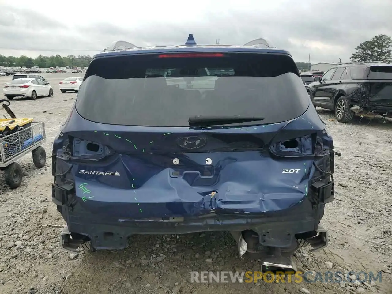 6 fotografías del automóvil dañado 5NMS53AA4KH013355 HYUNDAI SANTA FE 2019