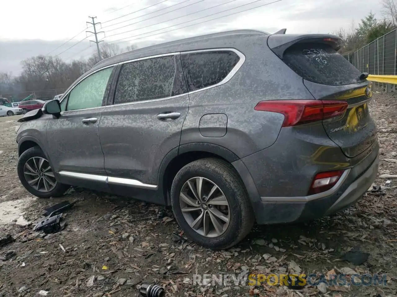 2 fotografías del automóvil dañado 5NMS53AD5KH003380 HYUNDAI SANTA FE 2019