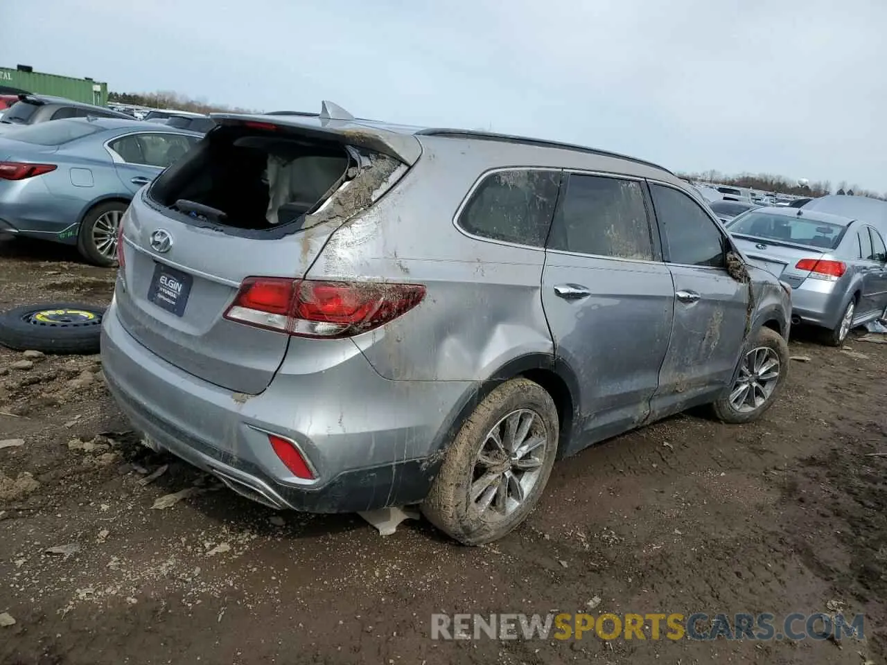 3 fotografías del automóvil dañado KM8SN4HF4KU309603 HYUNDAI SANTA FE 2019