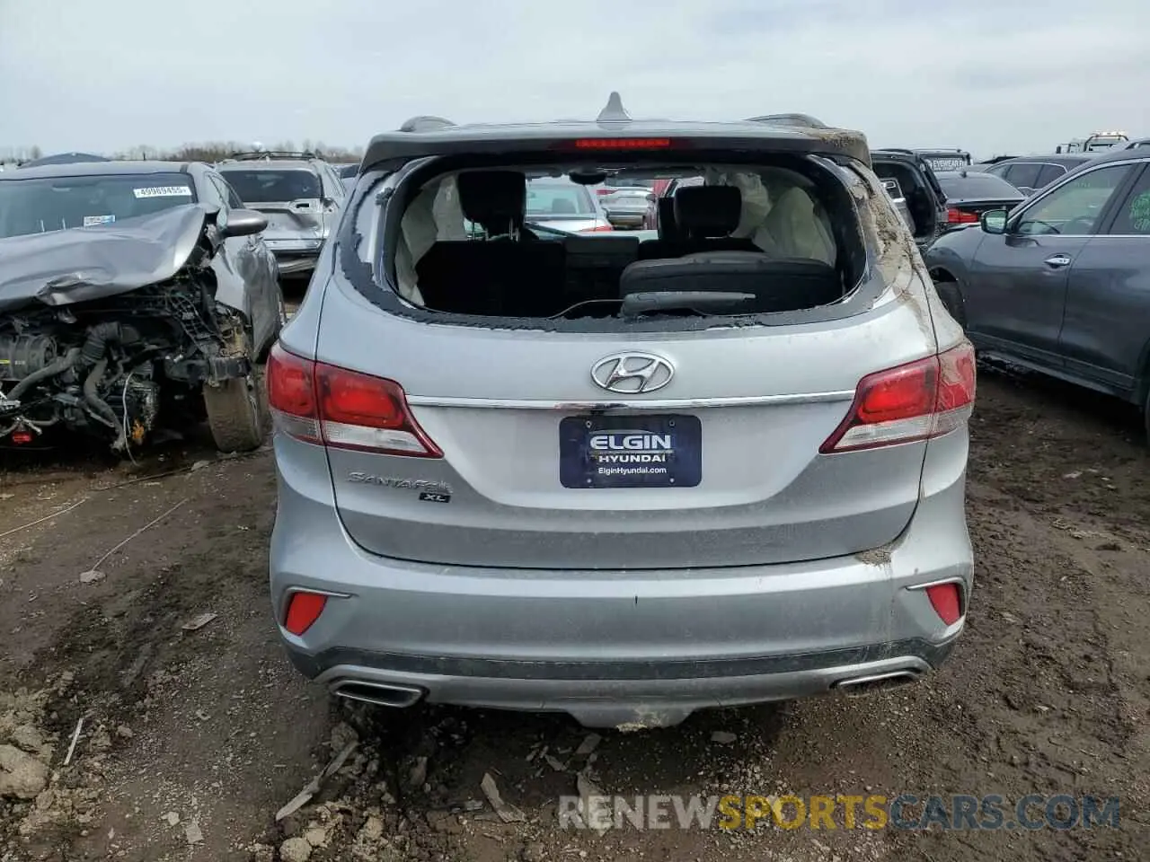 6 fotografías del automóvil dañado KM8SN4HF4KU309603 HYUNDAI SANTA FE 2019