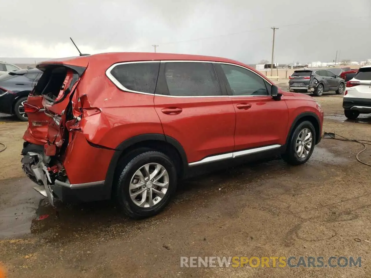 3 fotografías del automóvil dañado 5NMS23AD9LH233367 HYUNDAI SANTA FE 2020