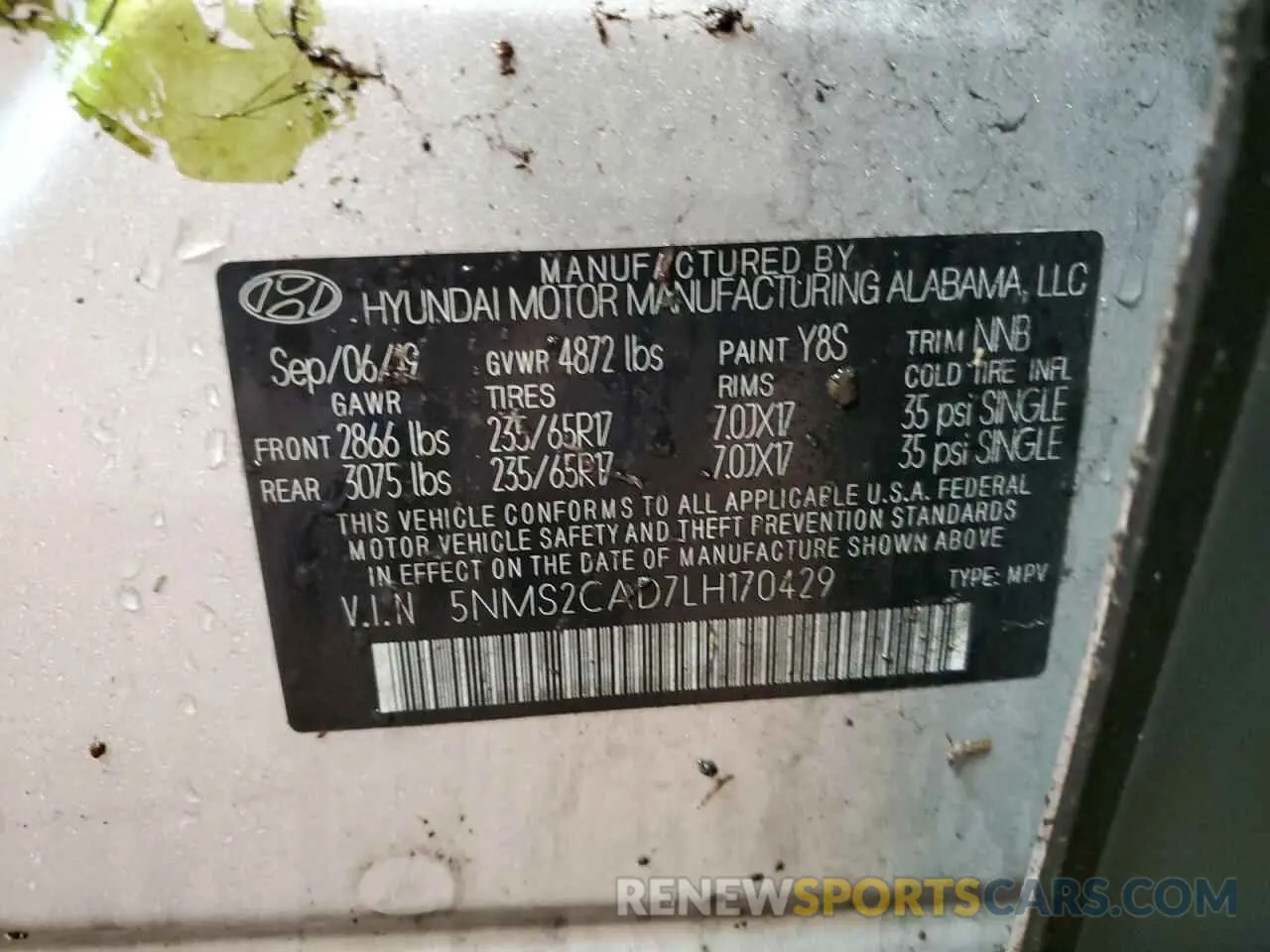 13 fotografías del automóvil dañado 5NMS2CAD7LH170429 HYUNDAI SANTA FE 2020