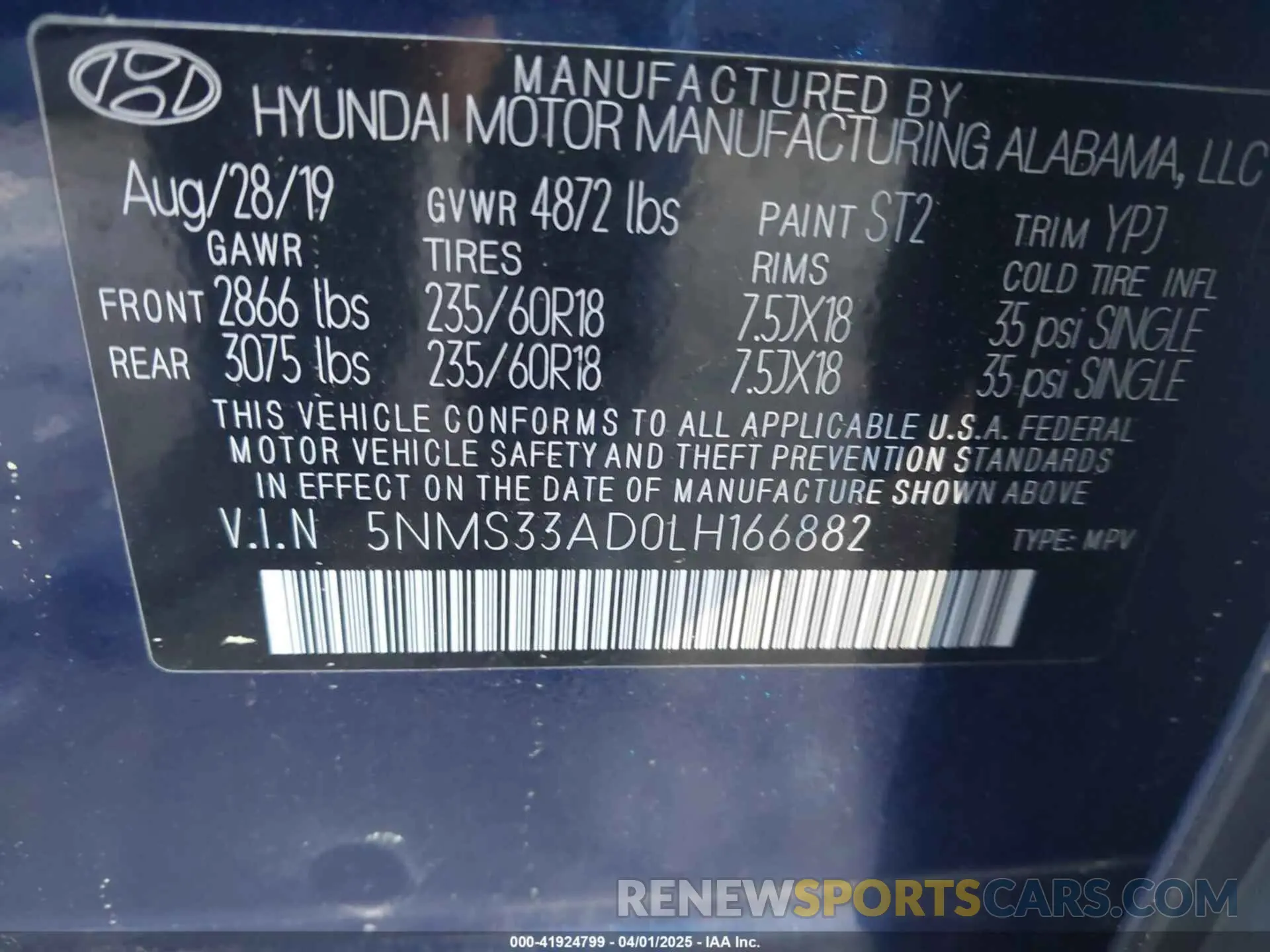 9 fotografías del automóvil dañado 5NMS33AD0LH166882 HYUNDAI SANTA FE 2020