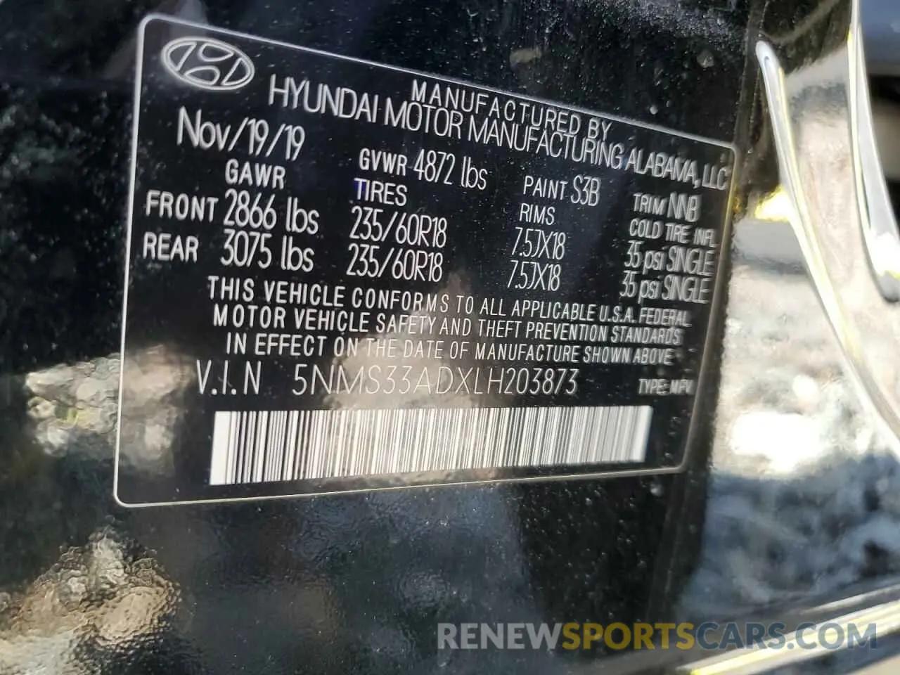 13 fotografías del automóvil dañado 5NMS33ADXLH203873 HYUNDAI SANTA FE 2020