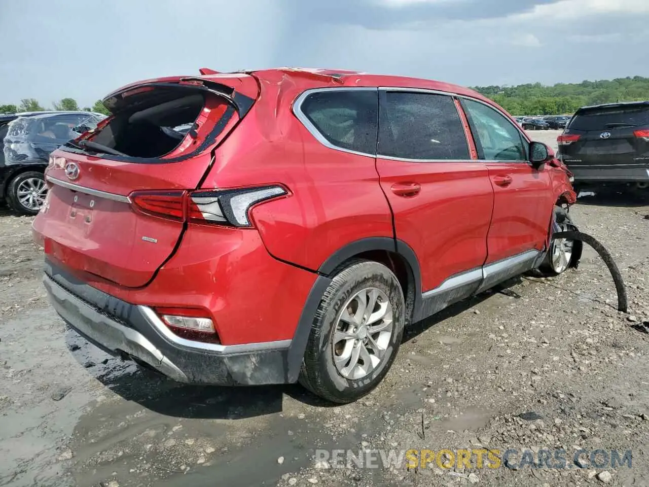 3 fotografías del automóvil dañado 5NMS3CAD0LH296578 HYUNDAI SANTA FE 2020