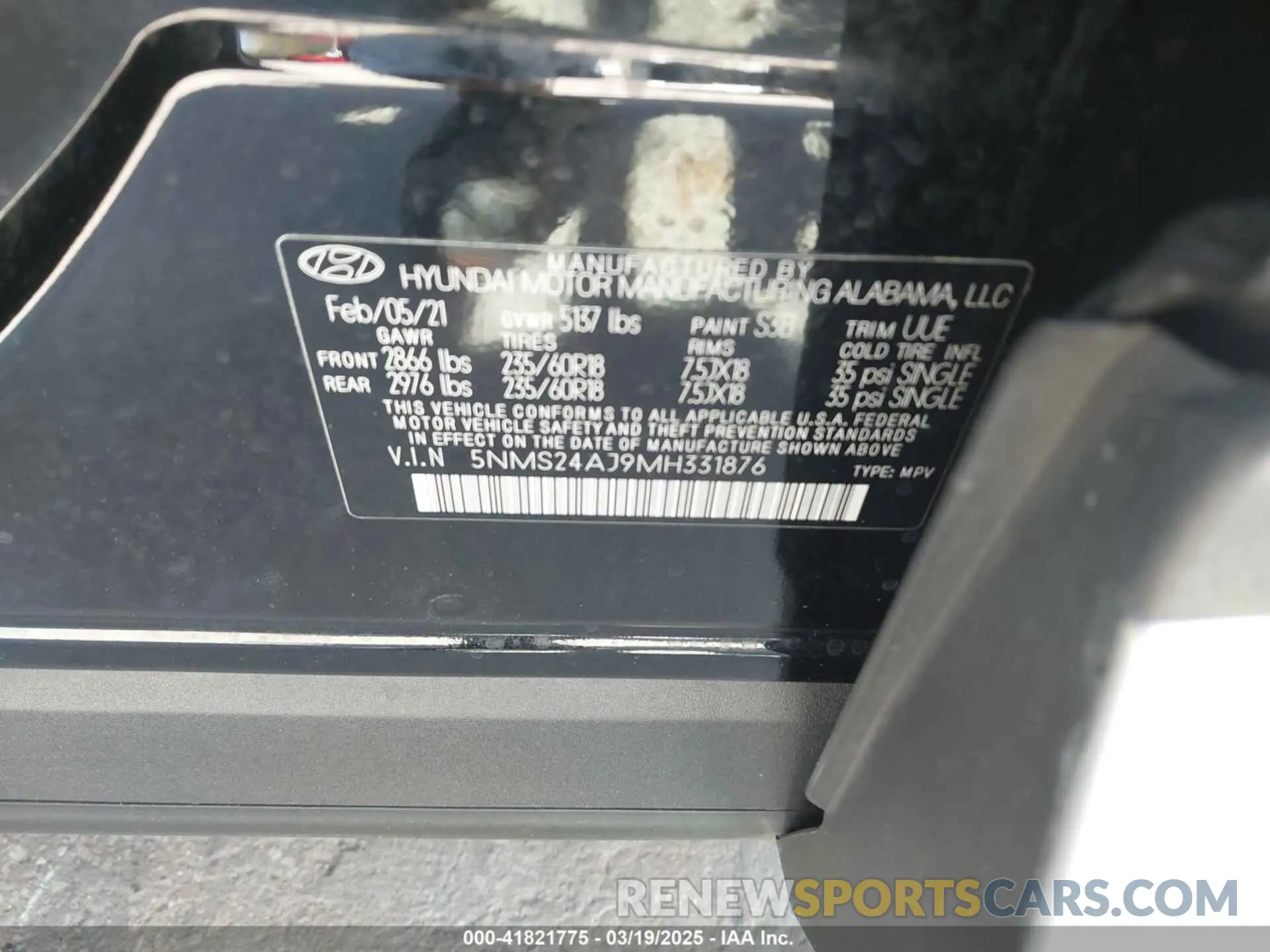 9 fotografías del automóvil dañado 5NMS24AJ9MH331876 HYUNDAI SANTA FE 2021