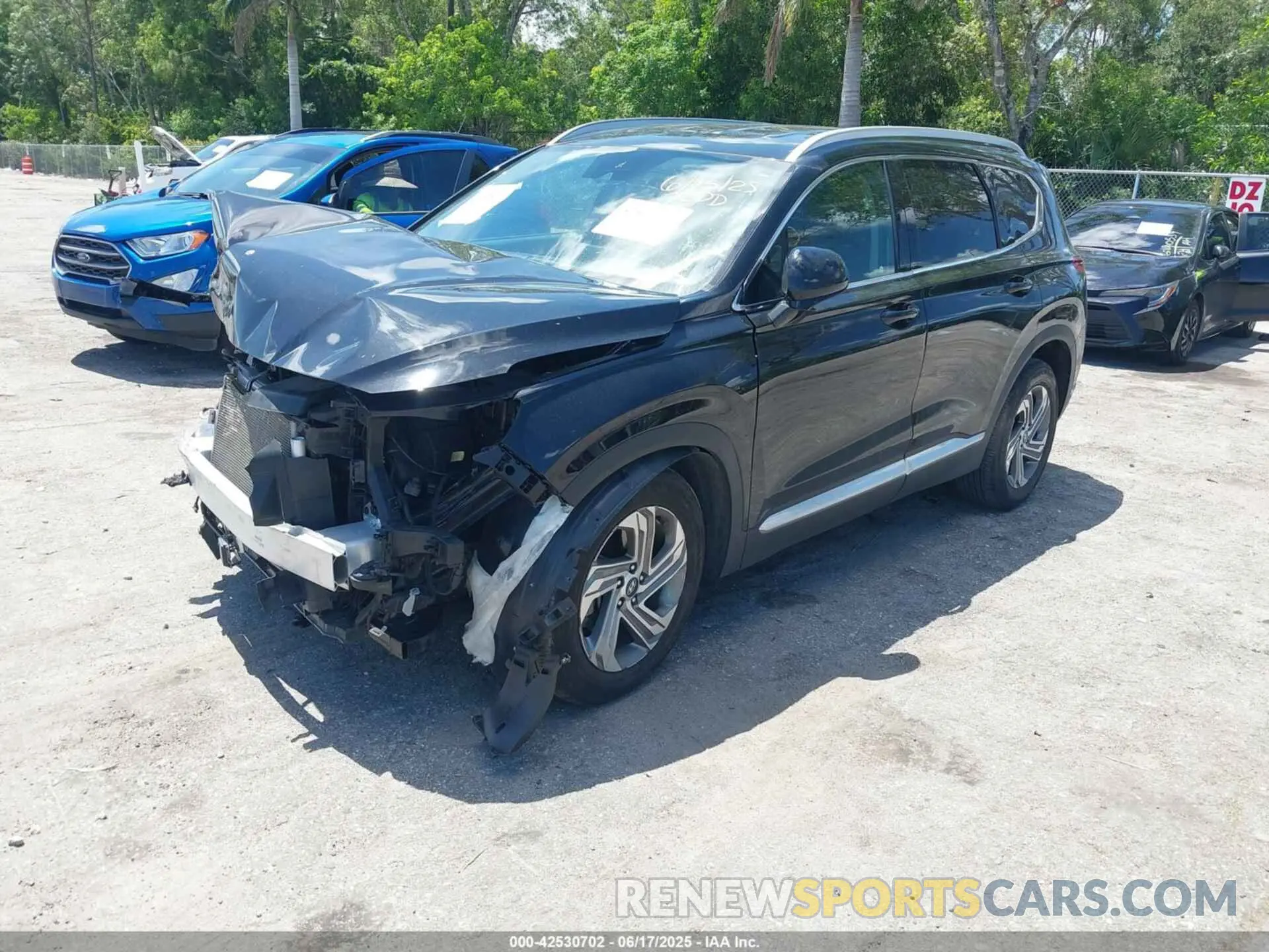 2 fotografías del automóvil dañado 5NMS24AJ9MH345650 HYUNDAI SANTA FE 2021