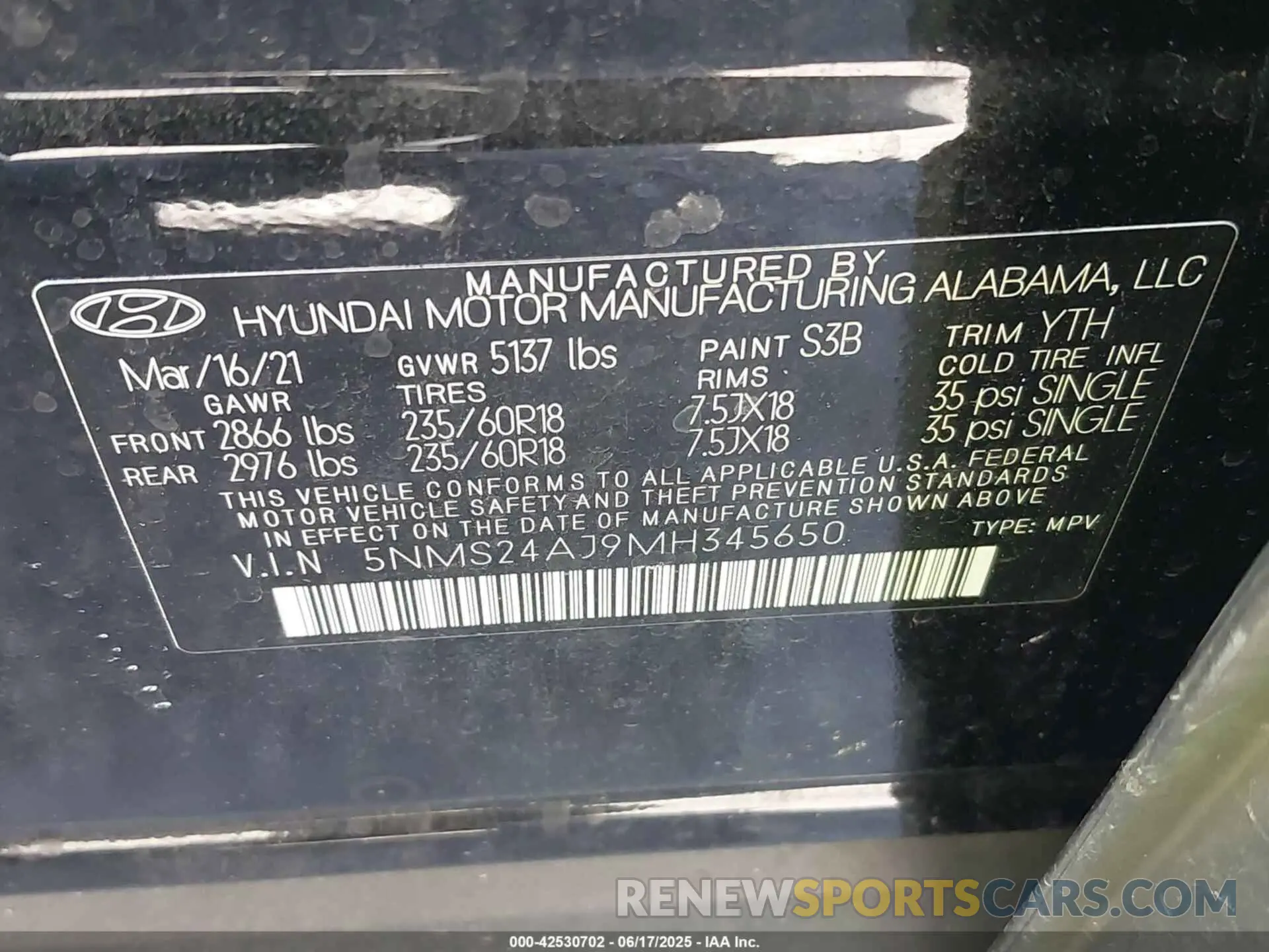 9 fotografías del automóvil dañado 5NMS24AJ9MH345650 HYUNDAI SANTA FE 2021