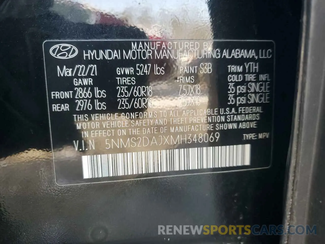13 fotografías del automóvil dañado 5NMS2DAJXMH348069 HYUNDAI SANTA FE 2021