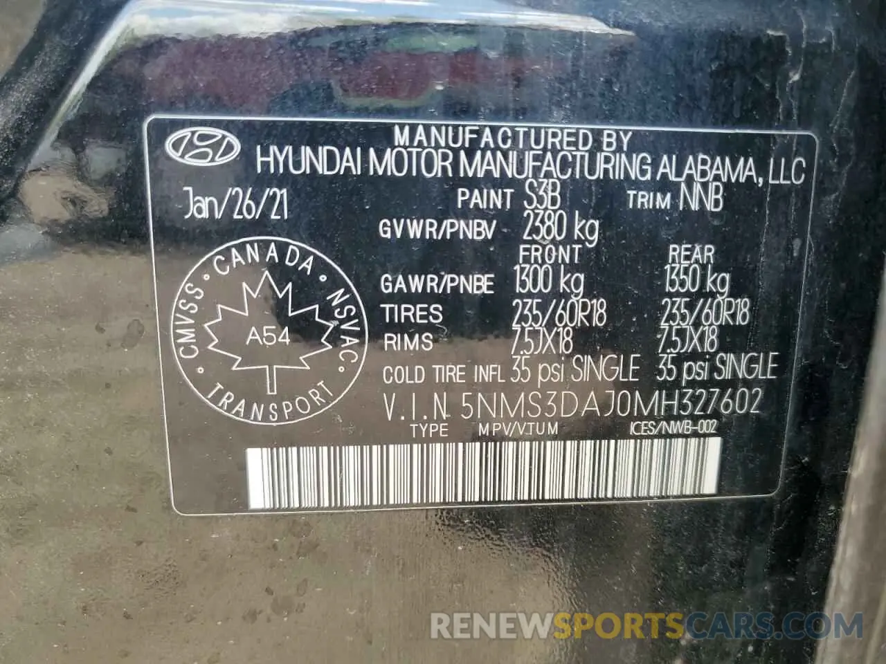 13 fotografías del automóvil dañado 5NMS3DAJ0MH327602 HYUNDAI SANTA FE 2021