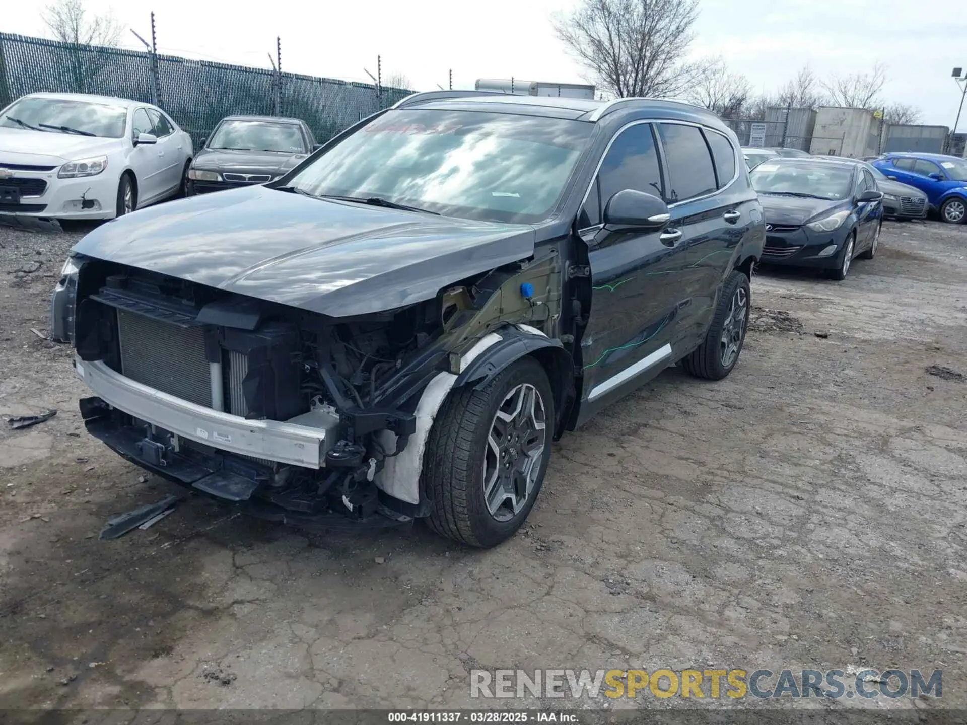 2 fotografías del automóvil dañado 5NMS44AL1MH334332 HYUNDAI SANTA FE 2021