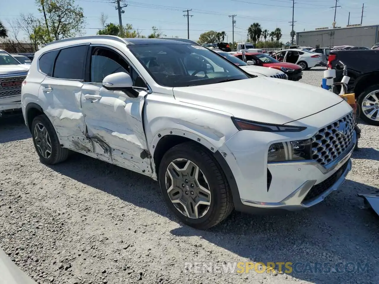 4 fotografías del automóvil dañado 5NMS44AL8MH315390 HYUNDAI SANTA FE 2021