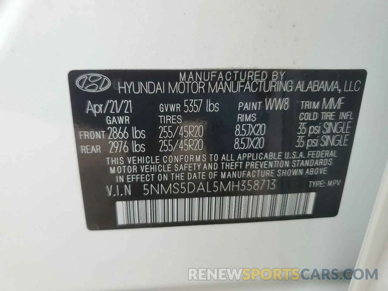 13 fotografías del automóvil dañado 5NMS5DAL5MH358713 HYUNDAI SANTA FE 2021