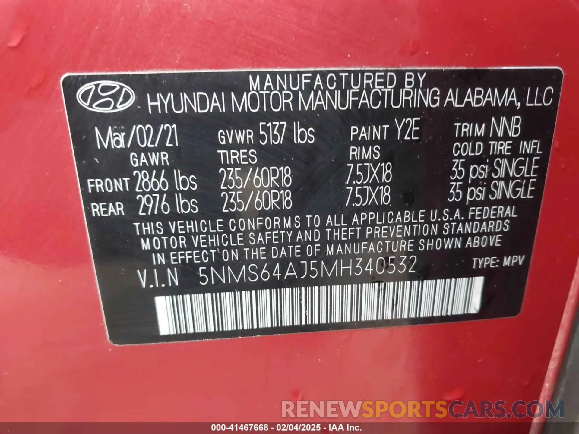 9 fotografías del automóvil dañado 5NMS64AJ5MH340532 HYUNDAI SANTA FE 2021