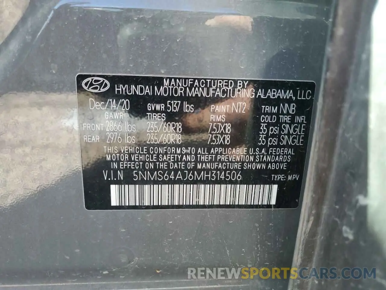 14 fotografías del automóvil dañado 5NMS64AJ6MH314506 HYUNDAI SANTA FE 2021