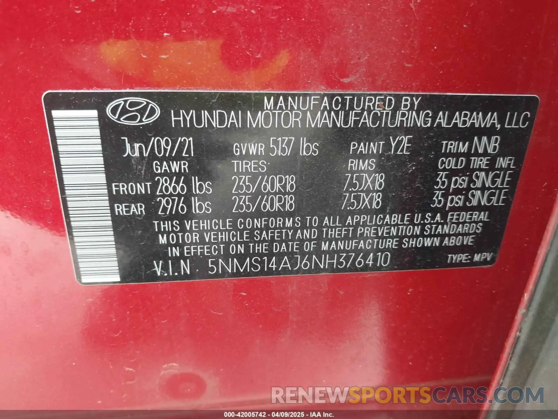 9 fotografías del automóvil dañado 5NMS14AJ6NH376410 HYUNDAI SANTA FE 2022