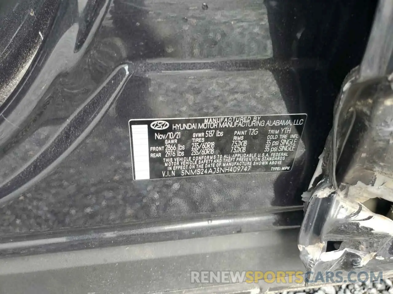 13 fotografías del automóvil dañado 5NMS24AJ3NH409747 HYUNDAI SANTA FE 2022