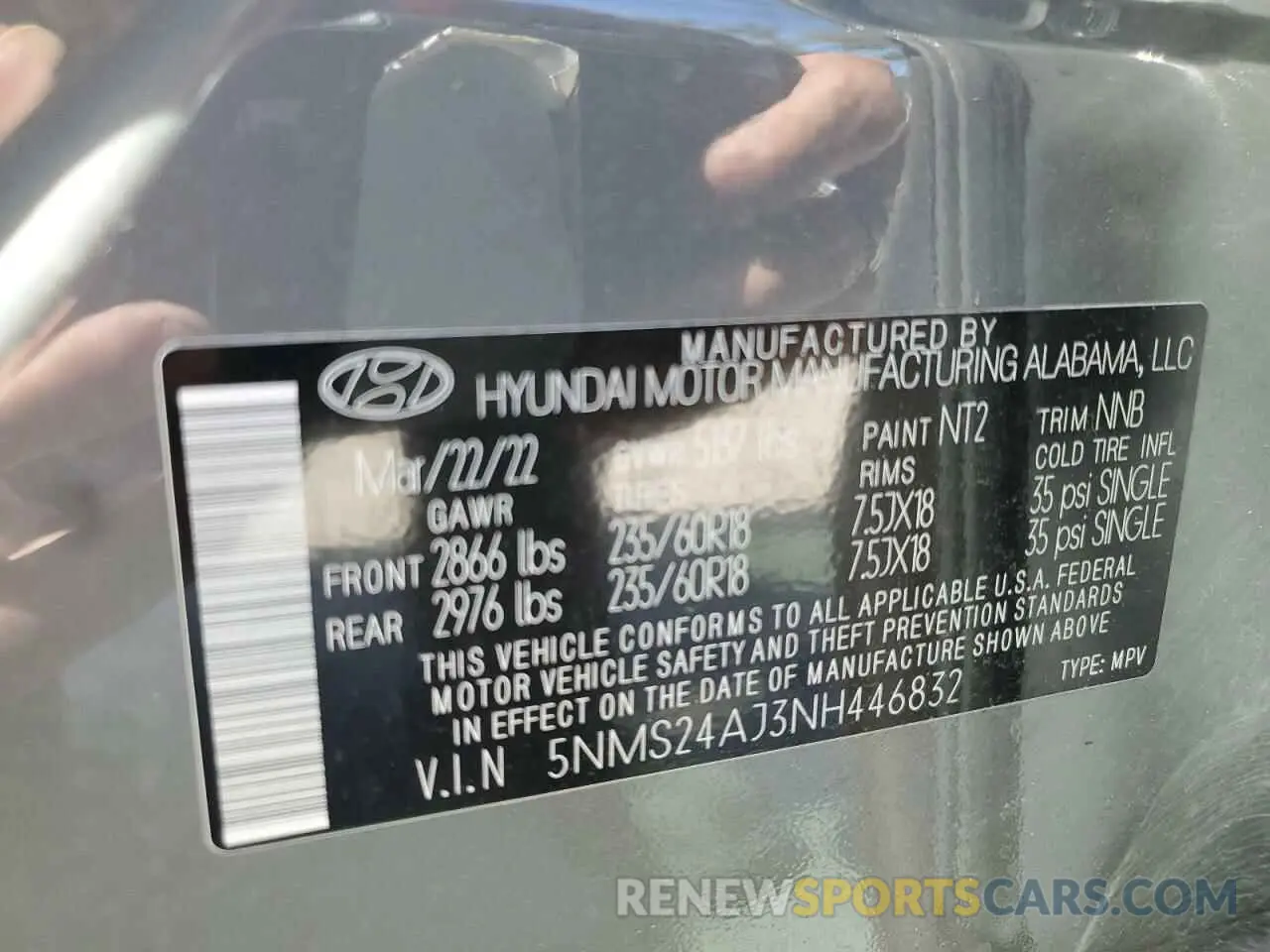 15 fotografías del automóvil dañado 5NMS24AJ3NH446832 HYUNDAI SANTA FE 2022