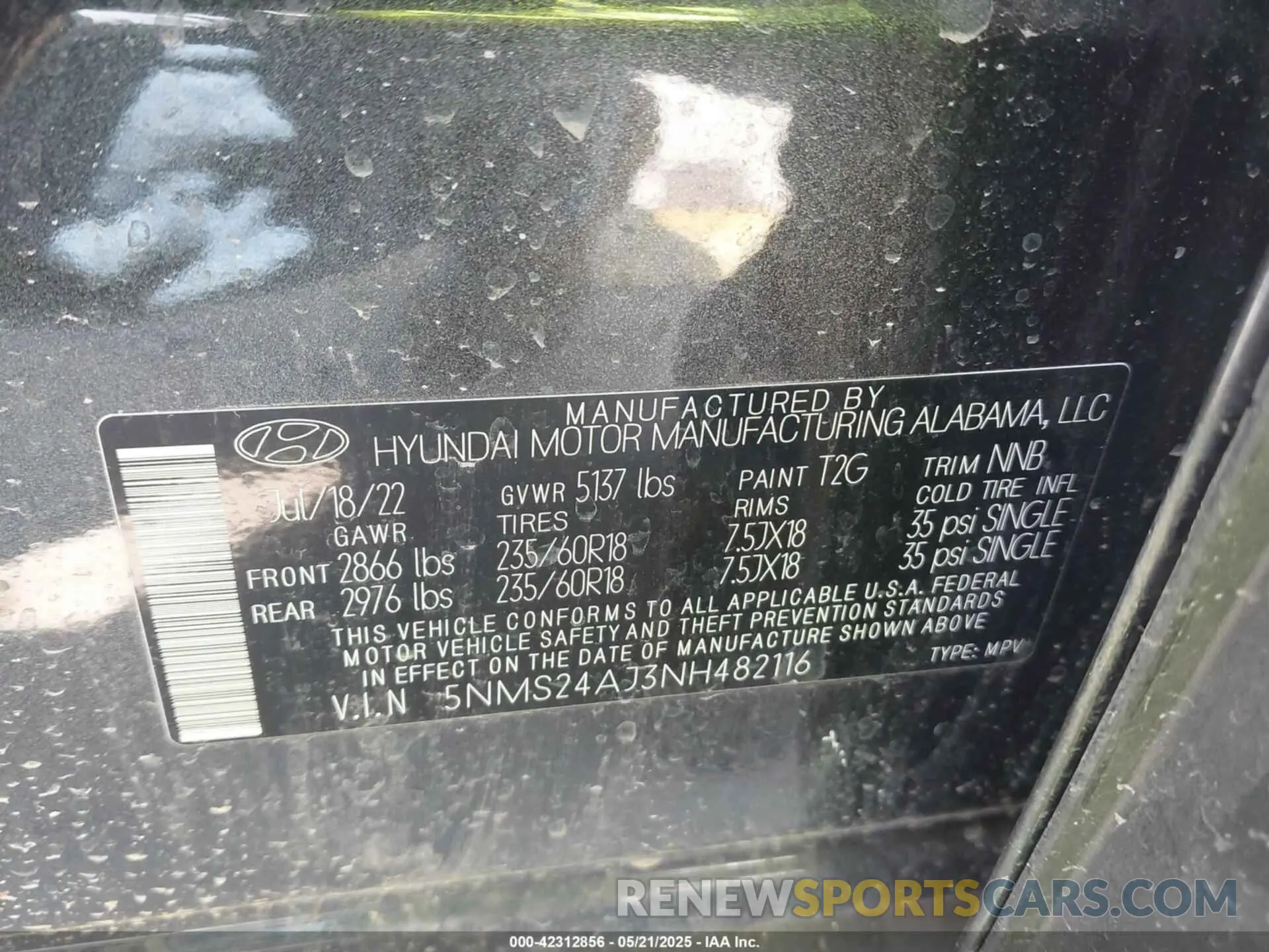 9 fotografías del automóvil dañado 5NMS24AJ3NH482116 HYUNDAI SANTA FE 2022