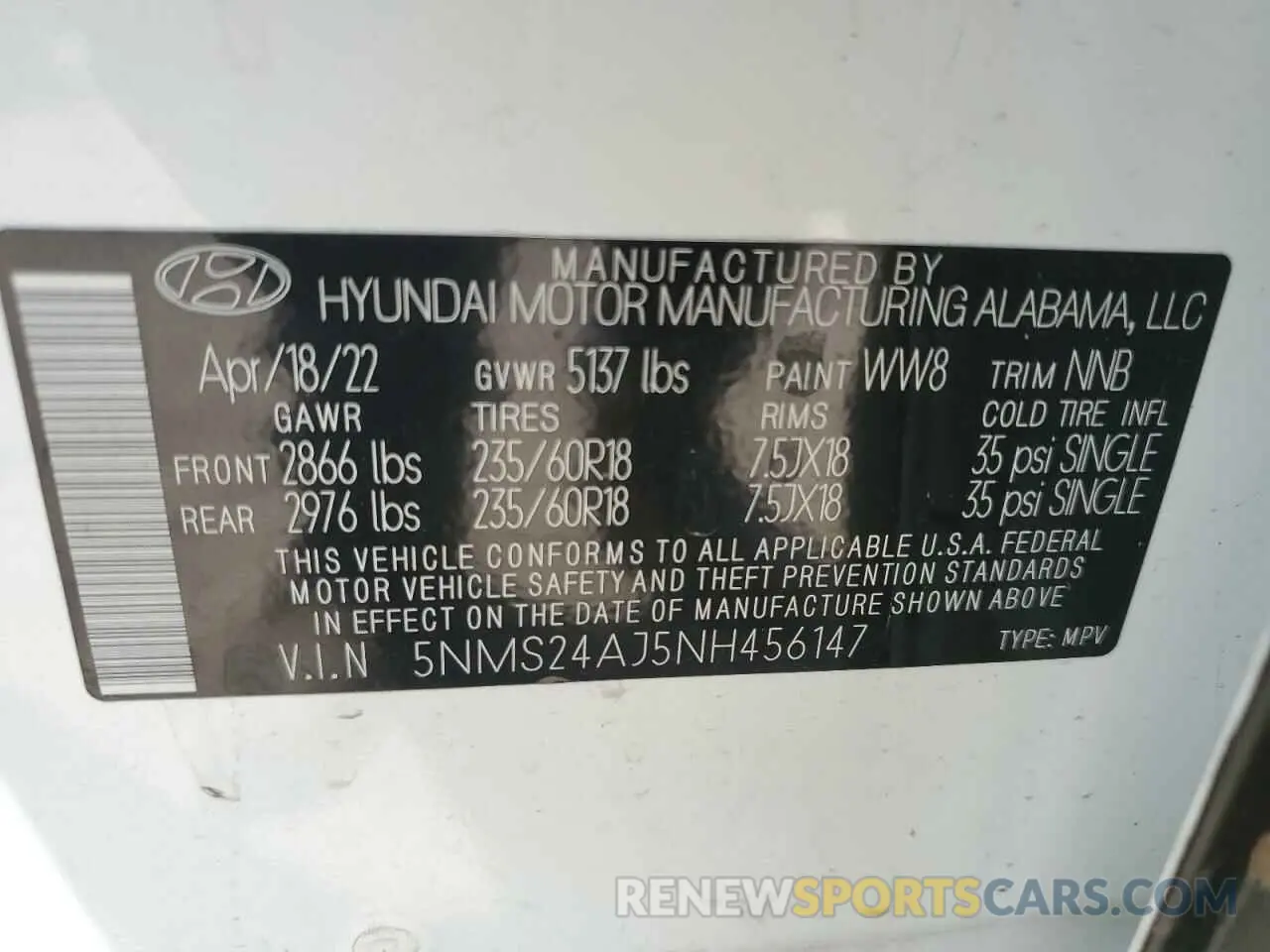 13 fotografías del automóvil dañado 5NMS24AJ5NH456147 HYUNDAI SANTA FE 2022