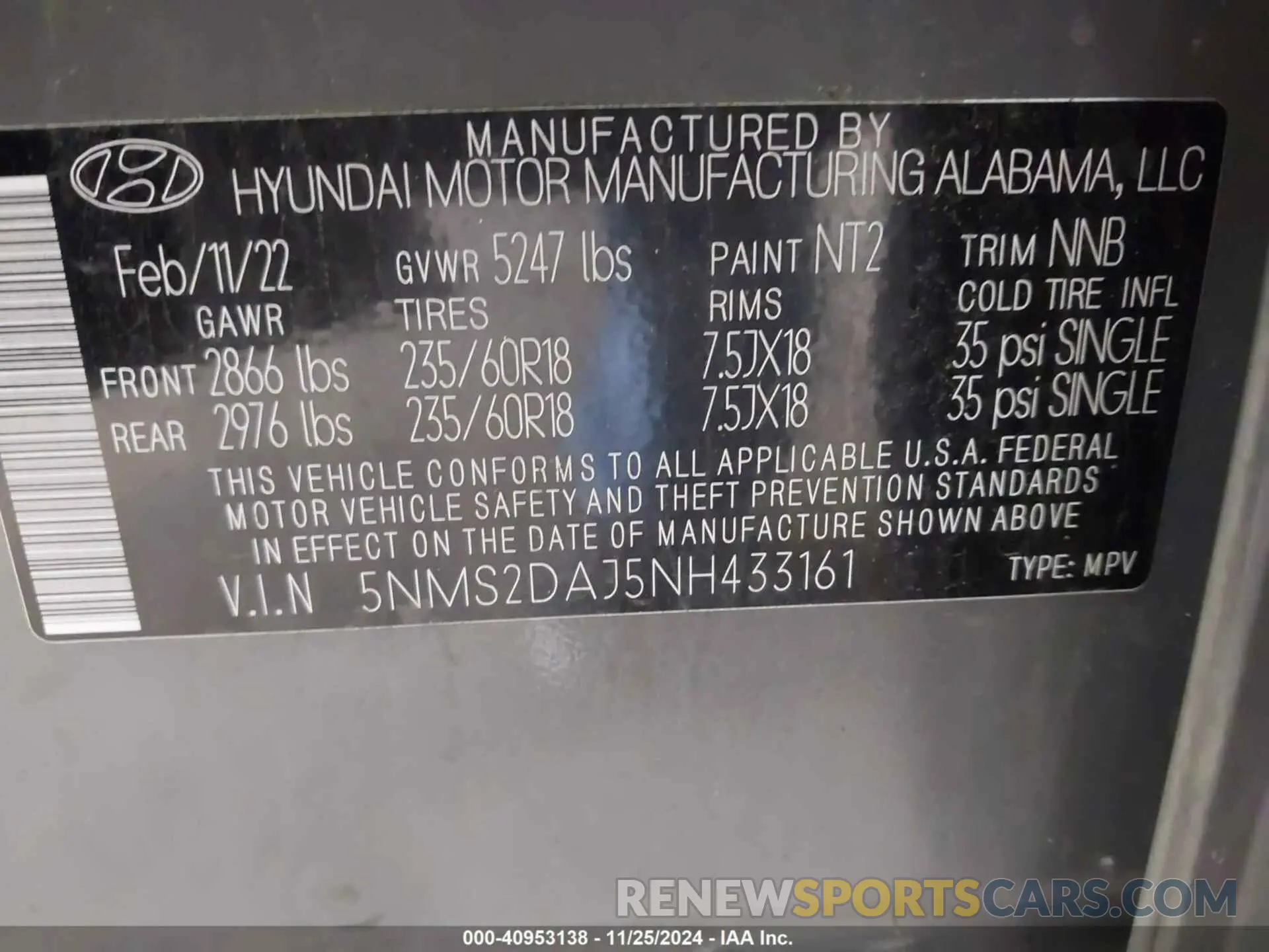 9 fotografías del automóvil dañado 5NMS2DAJ5NH433161 HYUNDAI SANTA FE 2022