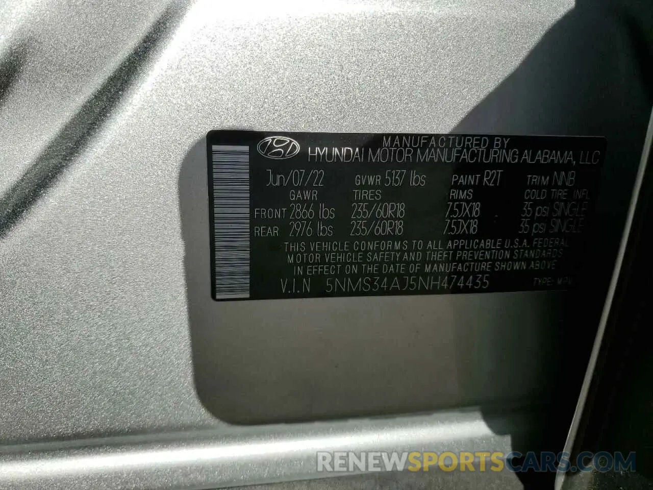13 fotografías del automóvil dañado 5NMS34AJ5NH474435 HYUNDAI SANTA FE 2022