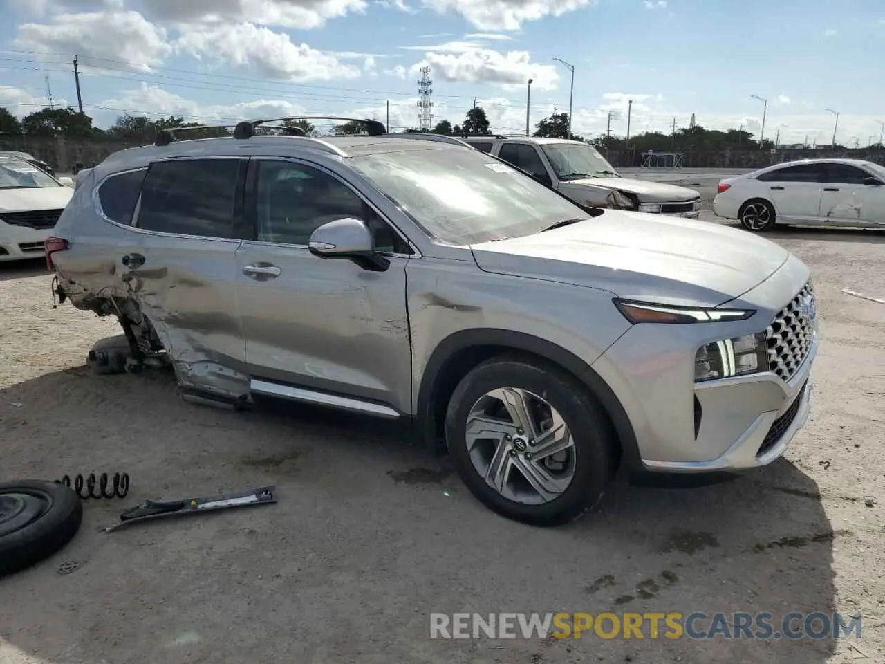 4 fotografías del automóvil dañado 5NMS34AJ7NH446376 HYUNDAI SANTA FE 2022
