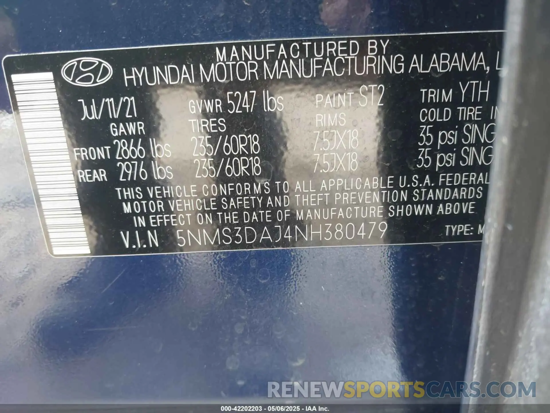 9 fotografías del automóvil dañado 5NMS3DAJ4NH380479 HYUNDAI SANTA FE 2022