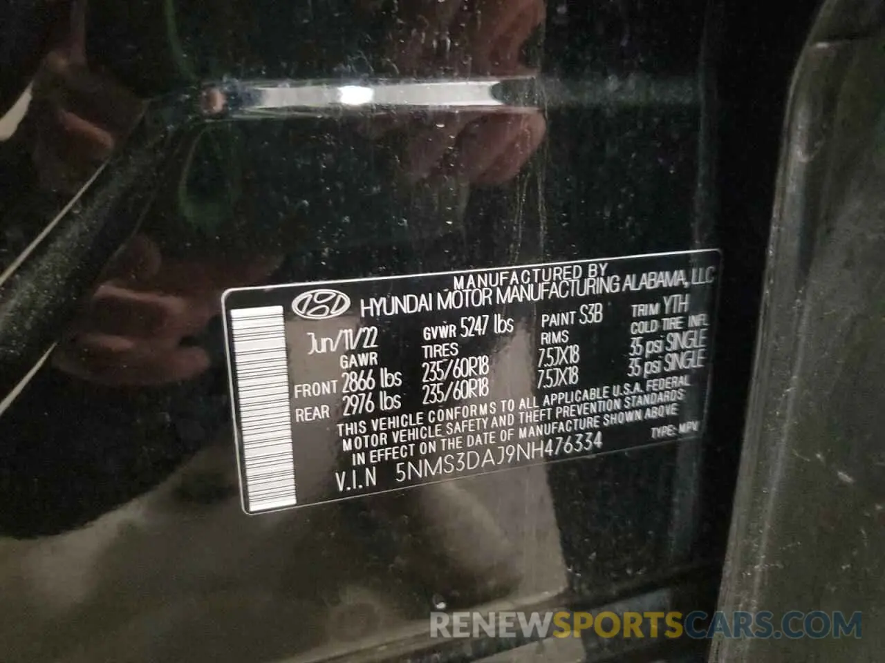13 fotografías del automóvil dañado 5NMS3DAJ9NH476334 HYUNDAI SANTA FE 2022