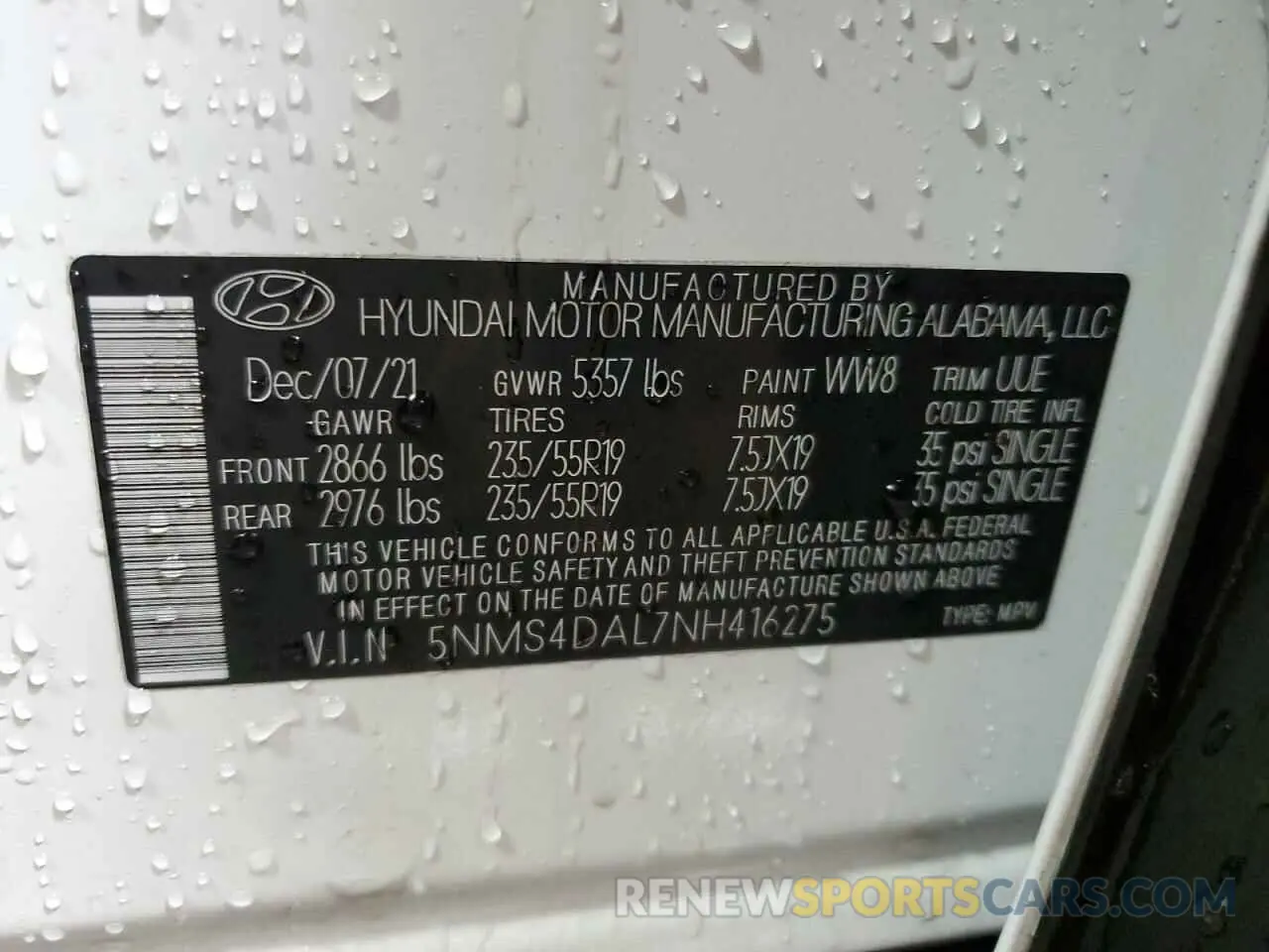 13 fotografías del automóvil dañado 5NMS4DAL7NH416275 HYUNDAI SANTA FE 2022