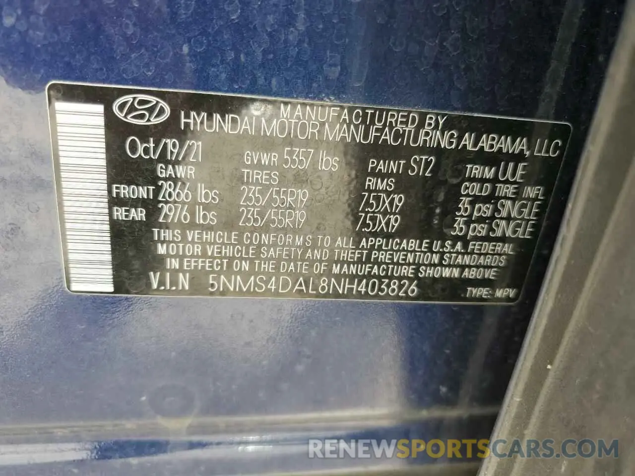 14 fotografías del automóvil dañado 5NMS4DAL8NH403826 HYUNDAI SANTA FE 2022