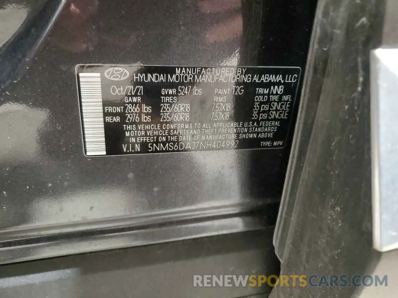 15 fotografías del automóvil dañado 5NMS6DAJ7NH404992 HYUNDAI SANTA FE 2022