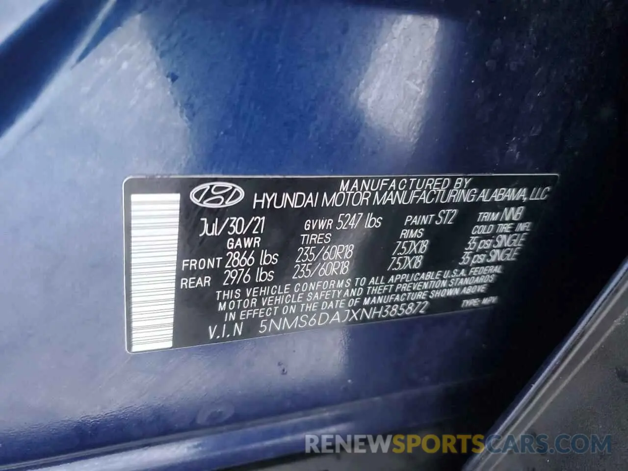 13 fotografías del automóvil dañado 5NMS6DAJXNH385872 HYUNDAI SANTA FE 2022