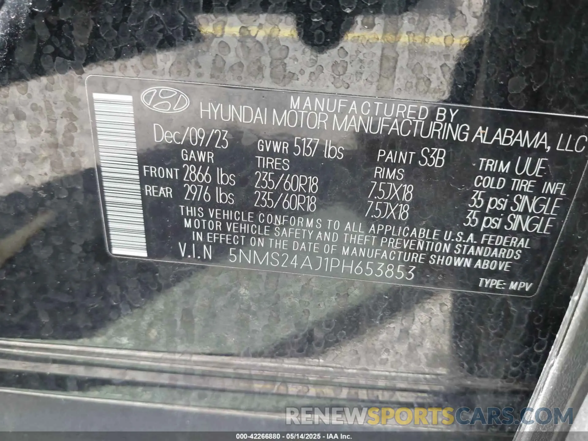 9 fotografías del automóvil dañado 5NMS24AJ1PH653853 HYUNDAI SANTA FE 2023