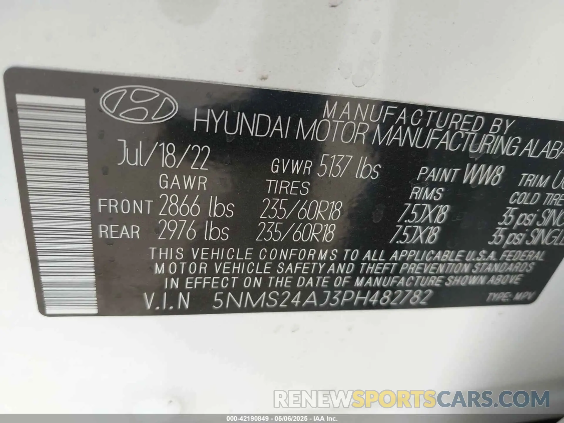 9 fotografías del automóvil dañado 5NMS24AJ3PH482782 HYUNDAI SANTA FE 2023