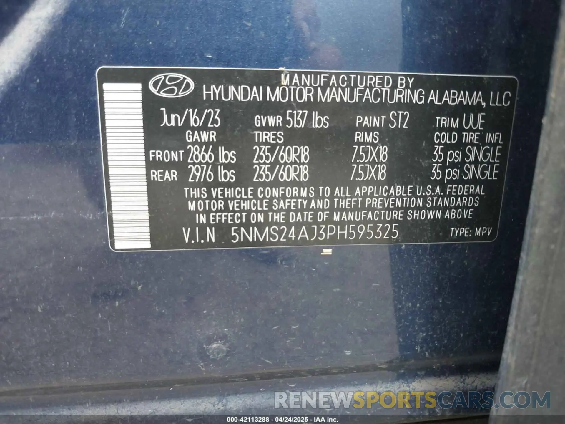 9 fotografías del automóvil dañado 5NMS24AJ3PH595325 HYUNDAI SANTA FE 2023