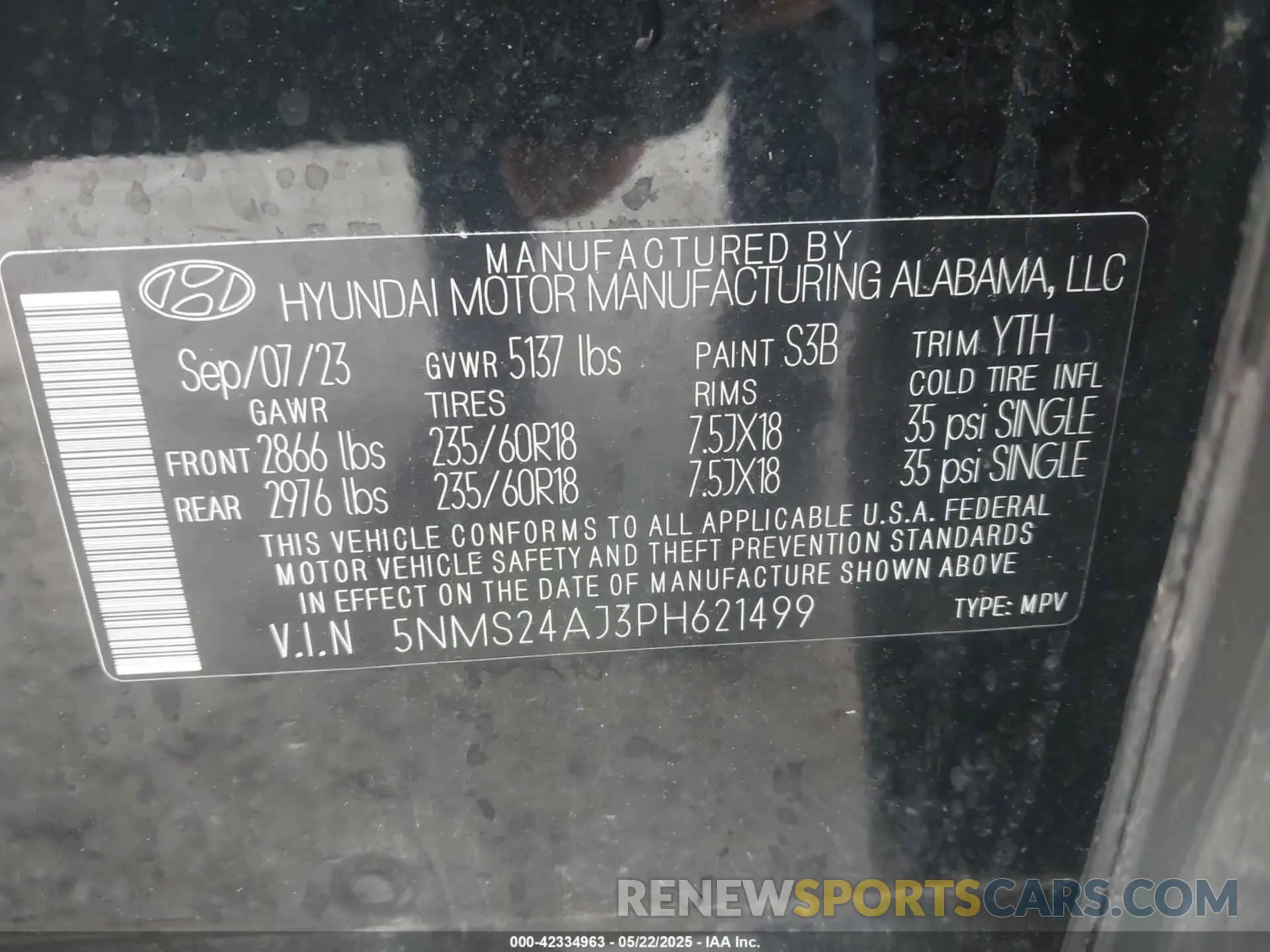 9 fotografías del automóvil dañado 5NMS24AJ3PH621499 HYUNDAI SANTA FE 2023