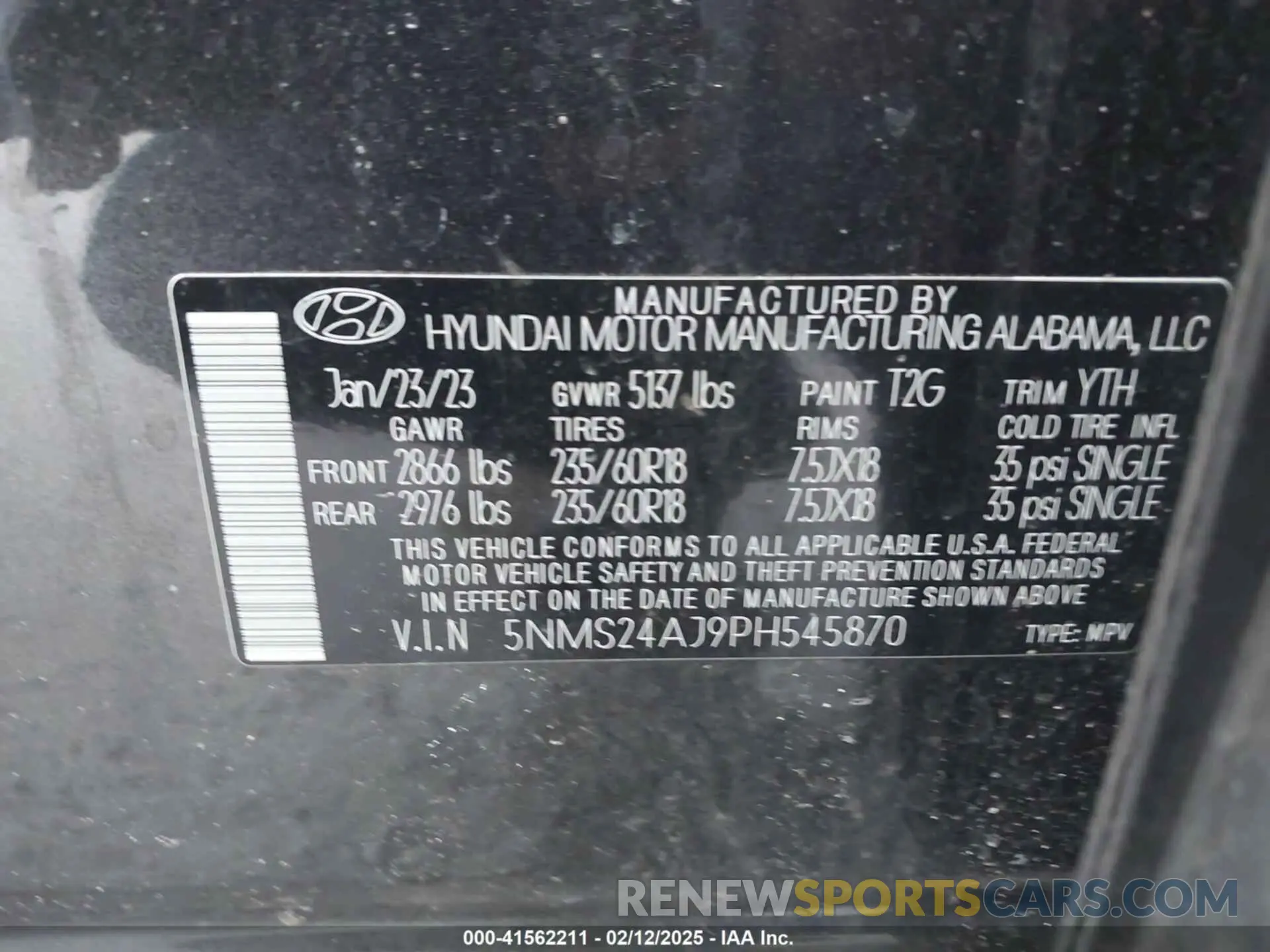 9 fotografías del automóvil dañado 5NMS24AJ9PH545870 HYUNDAI SANTA FE 2023