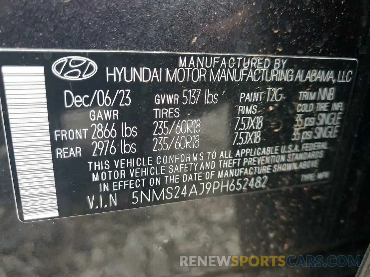 13 fotografías del automóvil dañado 5NMS24AJ9PH652482 HYUNDAI SANTA FE 2023