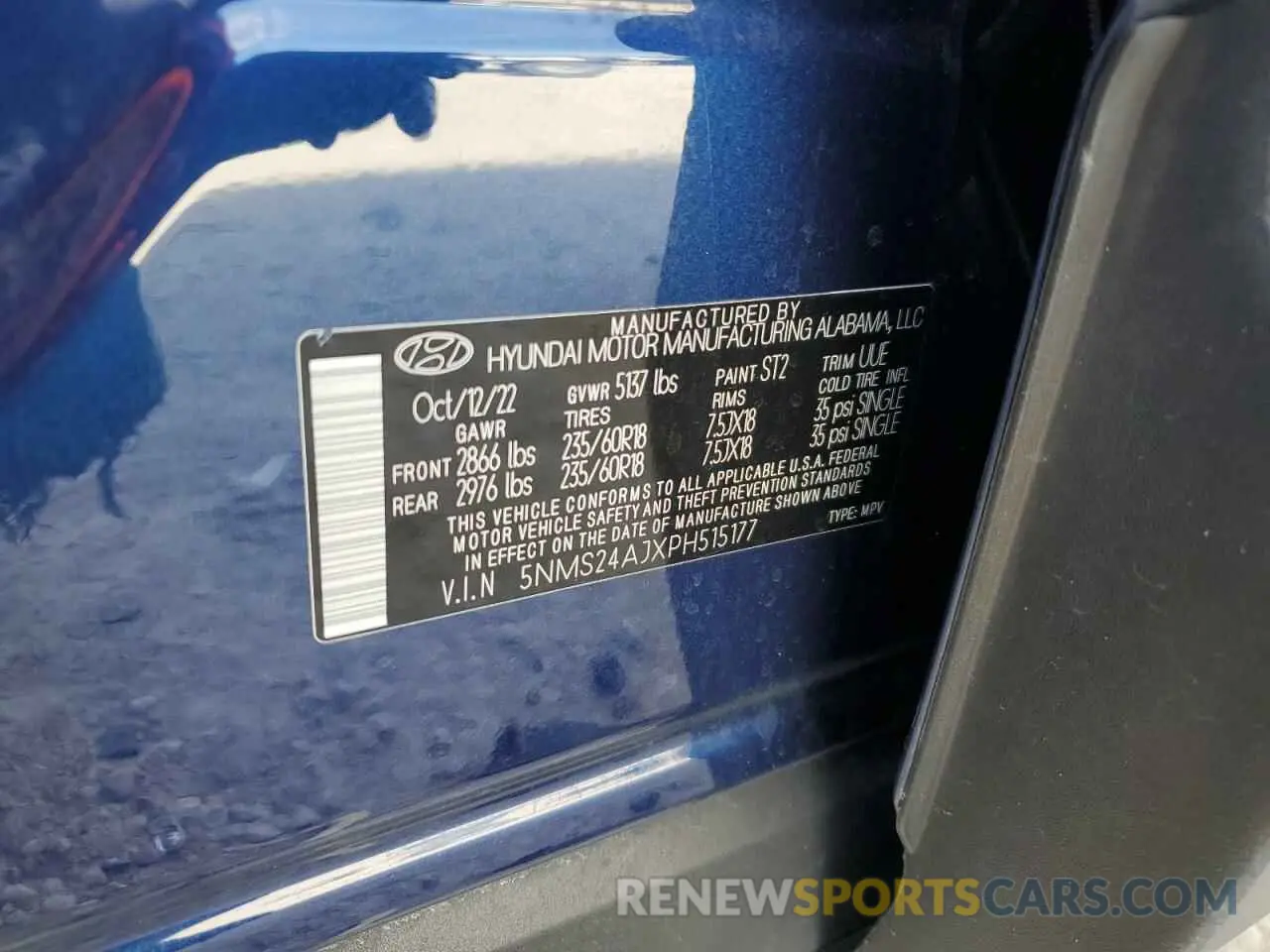 14 fotografías del automóvil dañado 5NMS24AJXPH515177 HYUNDAI SANTA FE 2023