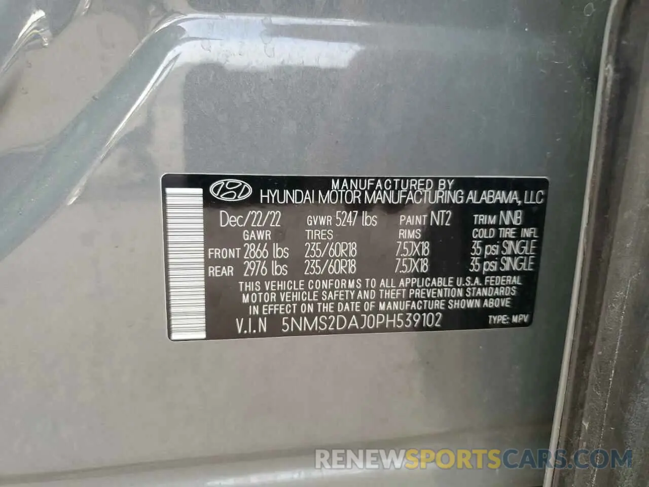 13 fotografías del automóvil dañado 5NMS2DAJ0PH539102 HYUNDAI SANTA FE 2023