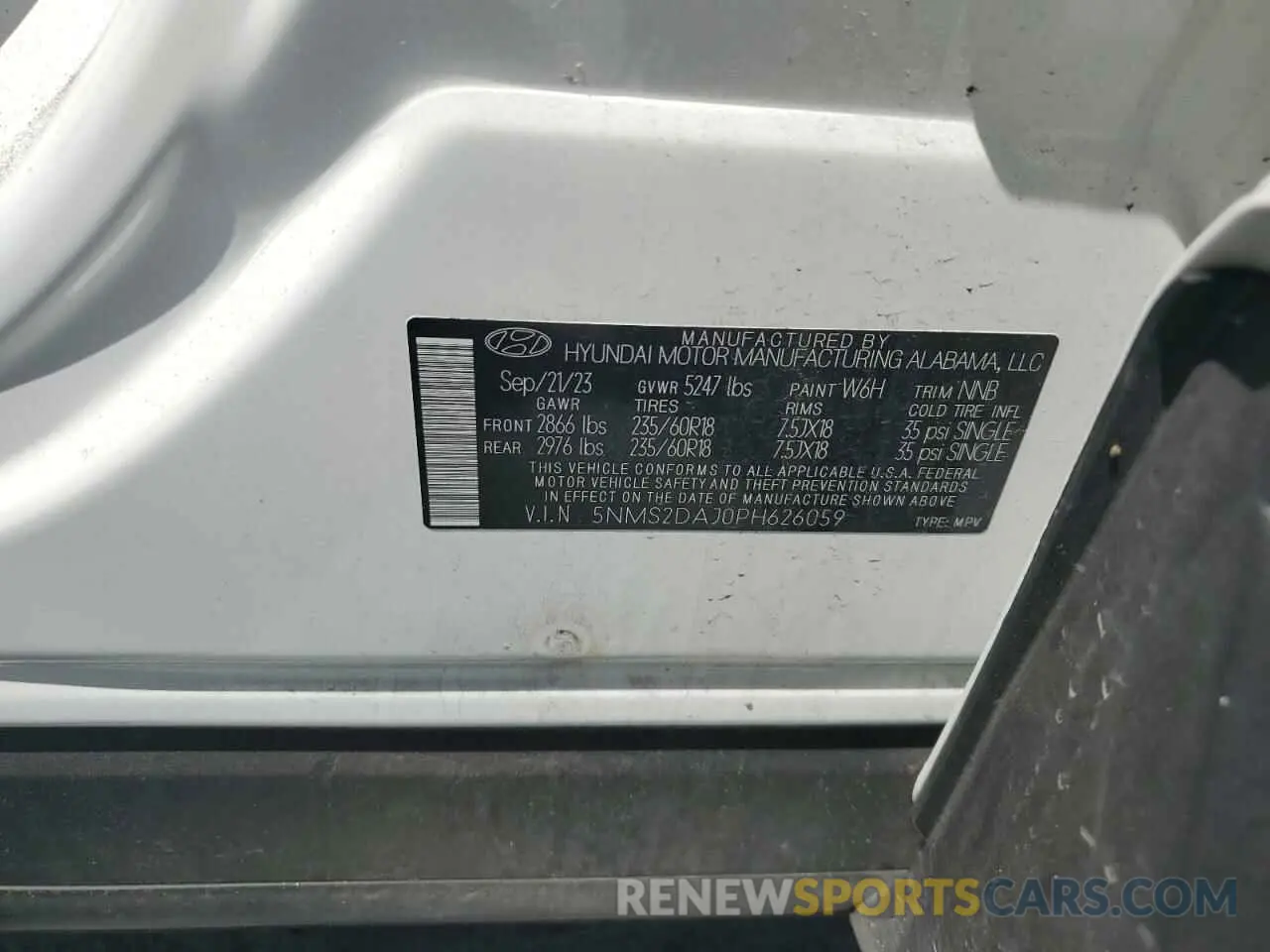 14 fotografías del automóvil dañado 5NMS2DAJ0PH626059 HYUNDAI SANTA FE 2023