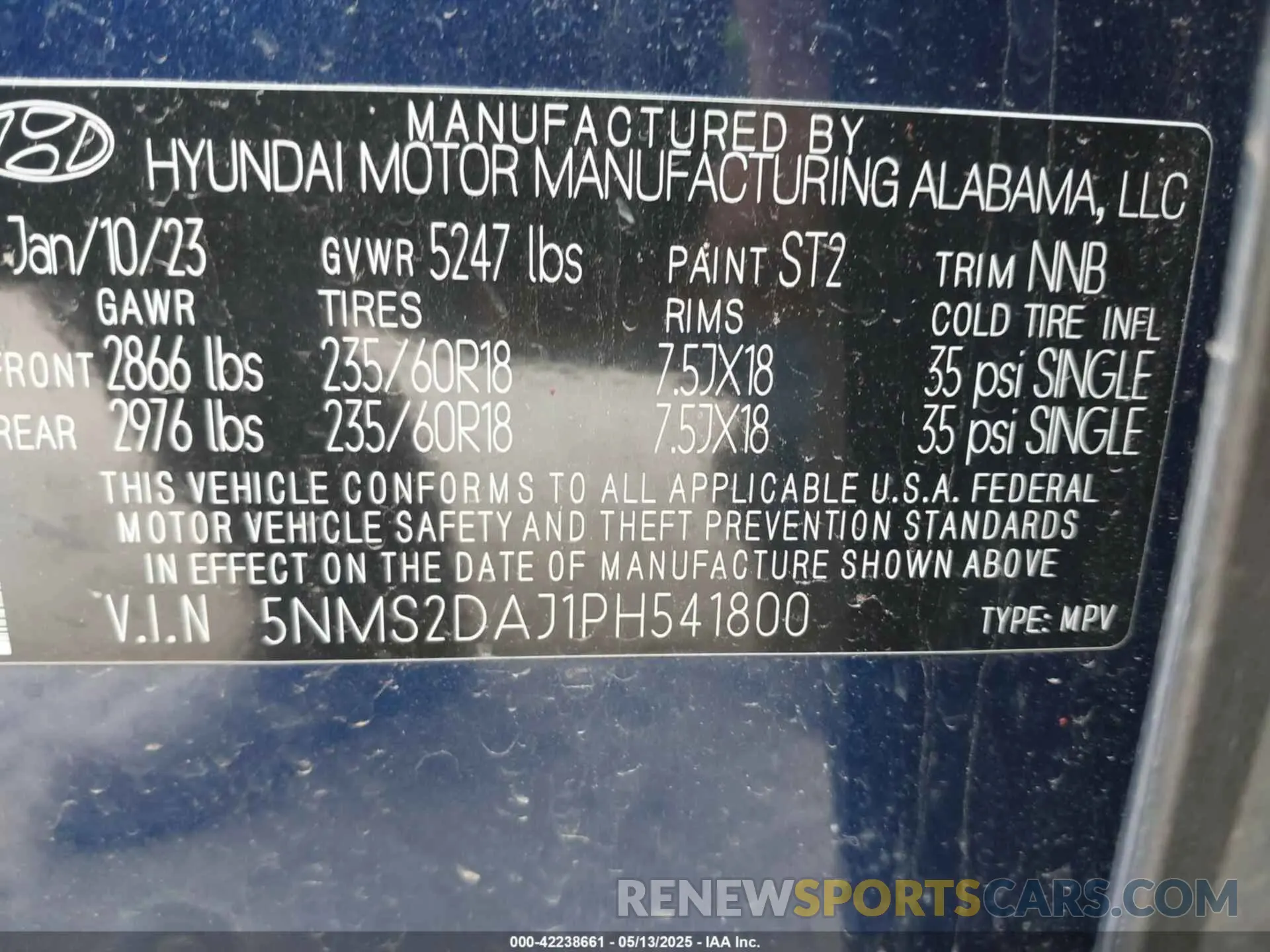 9 fotografías del automóvil dañado 5NMS2DAJ1PH541800 HYUNDAI SANTA FE 2023