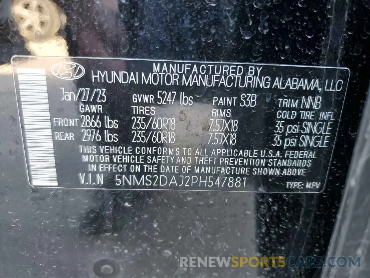 13 fotografías del automóvil dañado 5NMS2DAJ2PH547881 HYUNDAI SANTA FE 2023