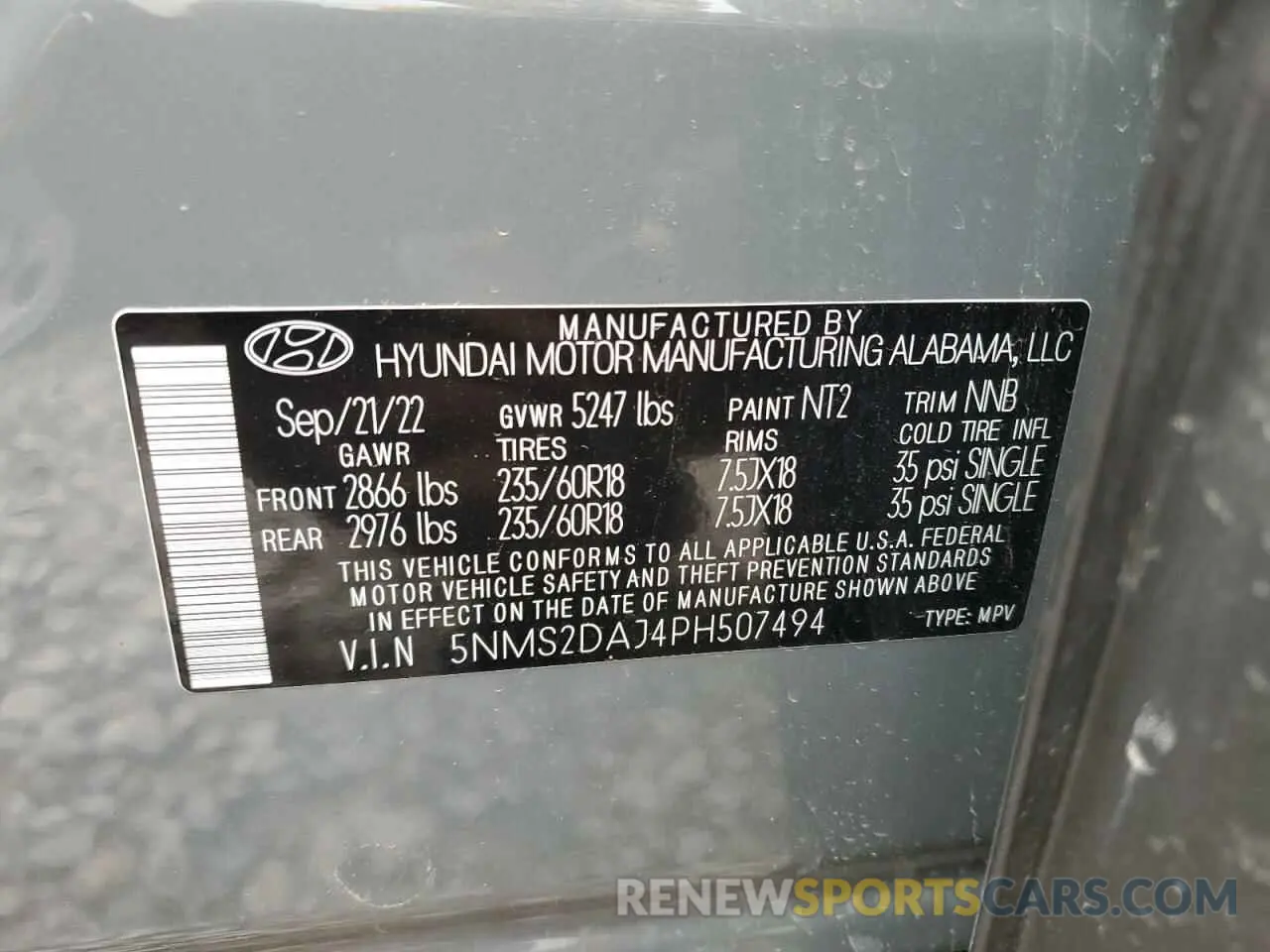 12 fotografías del automóvil dañado 5NMS2DAJ4PH507494 HYUNDAI SANTA FE 2023