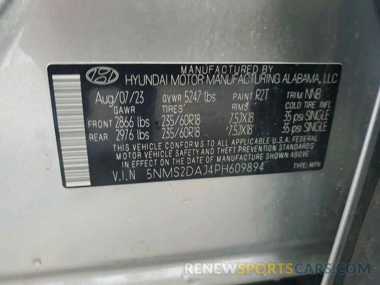 13 fotografías del automóvil dañado 5NMS2DAJ4PH609894 HYUNDAI SANTA FE 2023