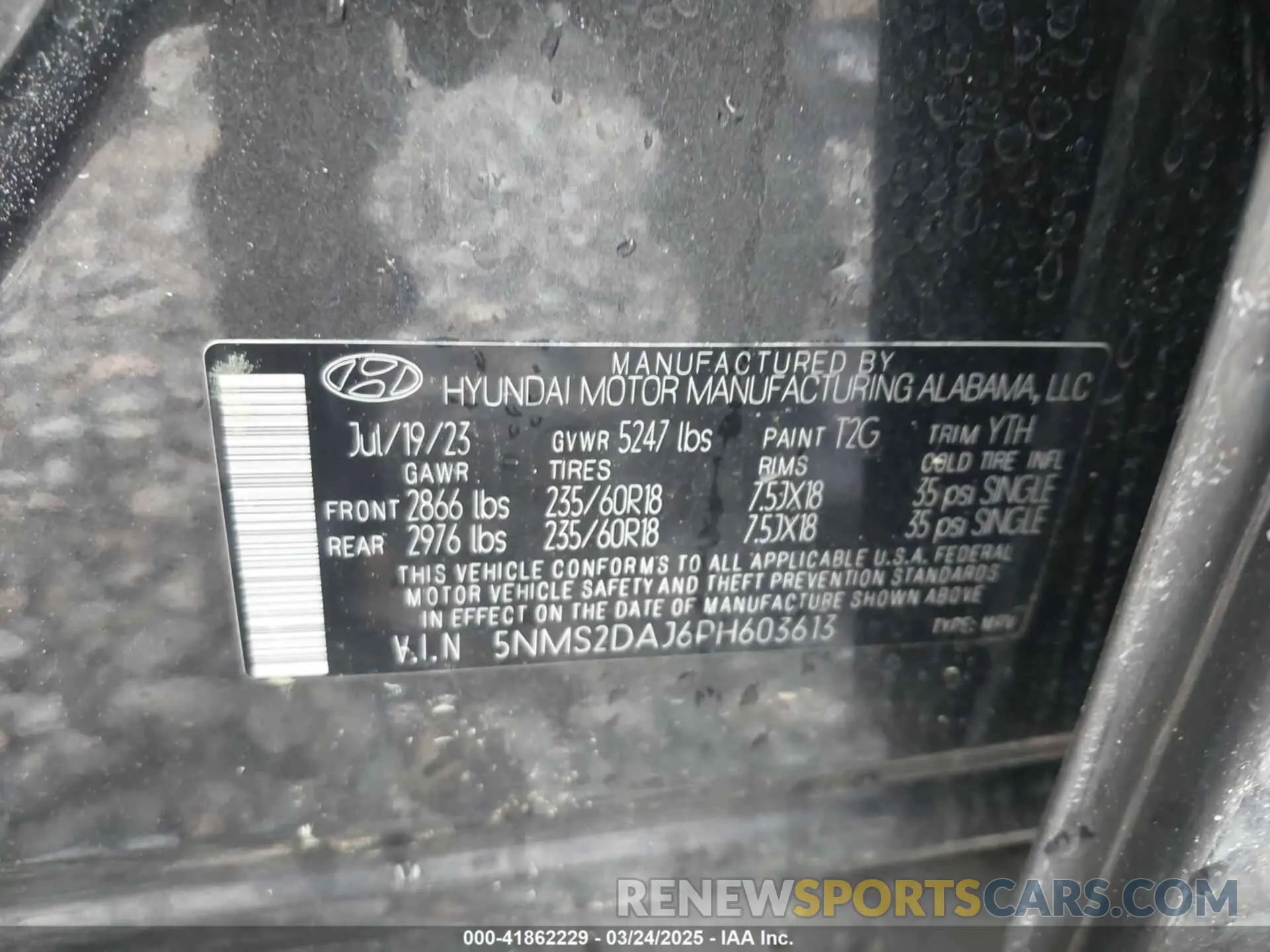 9 fotografías del automóvil dañado 5NMS2DAJ6PH603613 HYUNDAI SANTA FE 2023