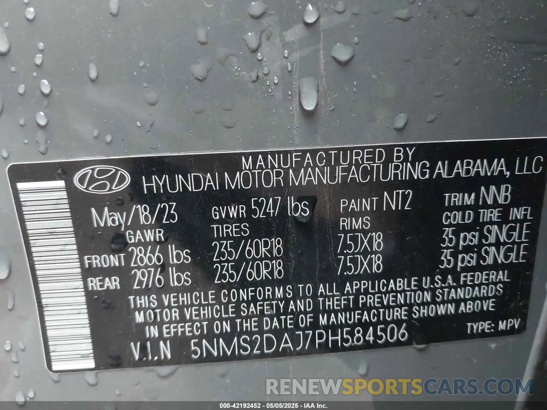 9 fotografías del automóvil dañado 5NMS2DAJ7PH584506 HYUNDAI SANTA FE 2023
